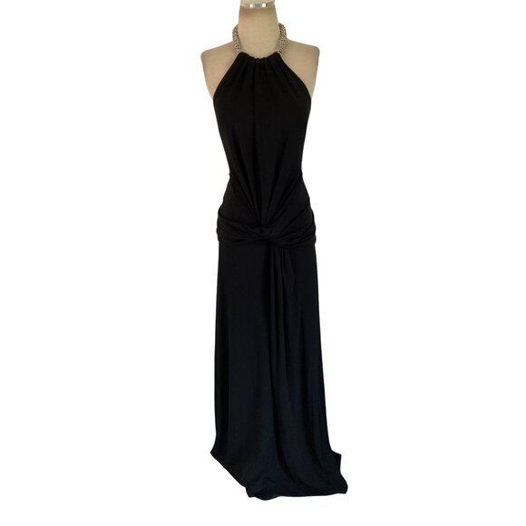 Jonathan Simkhai Annabelle Halter Gown in Black 8 New Womens Maxi Dress - Picture 5 of 16